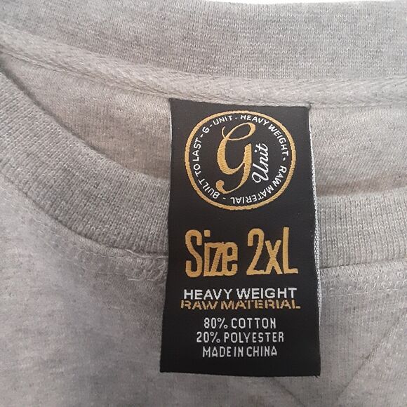 G Unit Adult Mens 2XL Gray Crewneck Sweatshirt Rap Hip Hop Pockets Heavy Weight - Picture 6 of 9